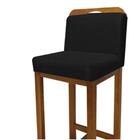 10 Banquetas Bia Veludinho Preto Com Aplique E Base Castanho