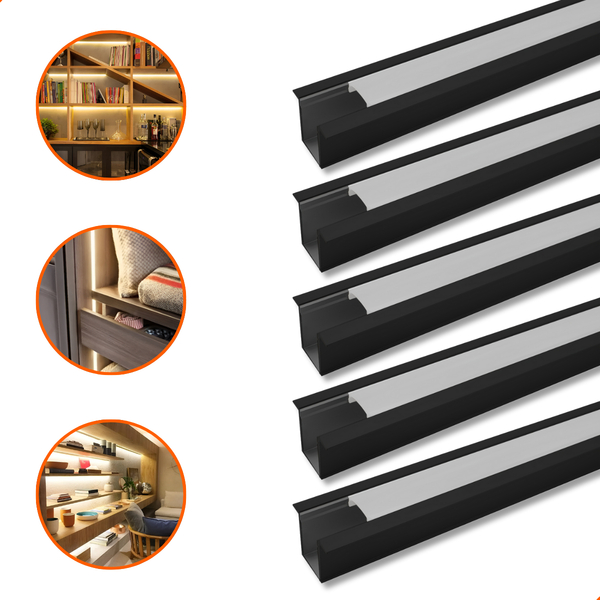 10 Barras Perfil Led Embutir Slim 15x10mm 1m Marcenaria Teto
