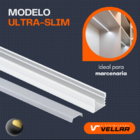 10 Barras Perfil Led Sobrepor Slim Baby 7mm 1m P/ Marcenaria