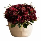 10 Buquê Com Rosas Vermelhas Realistas 40cm Flor Artificial P