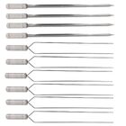 10 Espetos De Inox Lâmina 50cm 6 Duplo E 4 Espada Churrasco