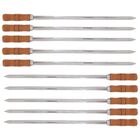 10 Espetos Espada 50cm De Inox Cabo Madeira - Resistente