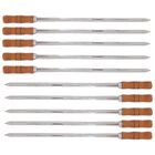 10 Espetos Espada 70cm De Inox Cabo Madeira - Resistente