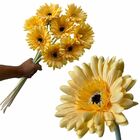 10 Gérberas Amarelas Artificiais Com Haste Flexível – Ideal P