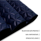 10 Jogo Americano Geo Alto Padrão Impermeável Redondo Az Pvc