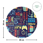 10 Jogo Americano Redondo Game Play Impermeável Pvc