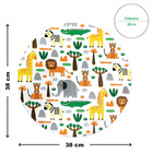 10 Jogo Americano Redondo Infantil Savana Impermeável Pvc