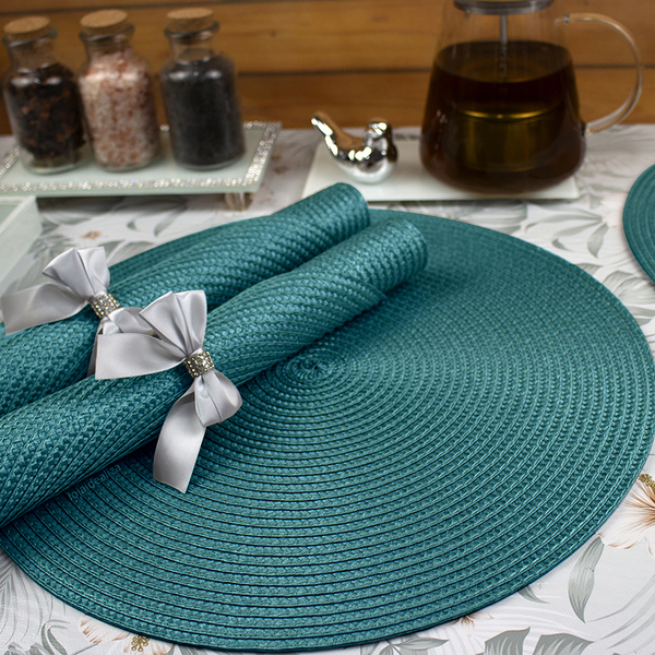 10 Jogo Americano Redondo Mesa Posta Sousplat Luxo Pvc Maz3