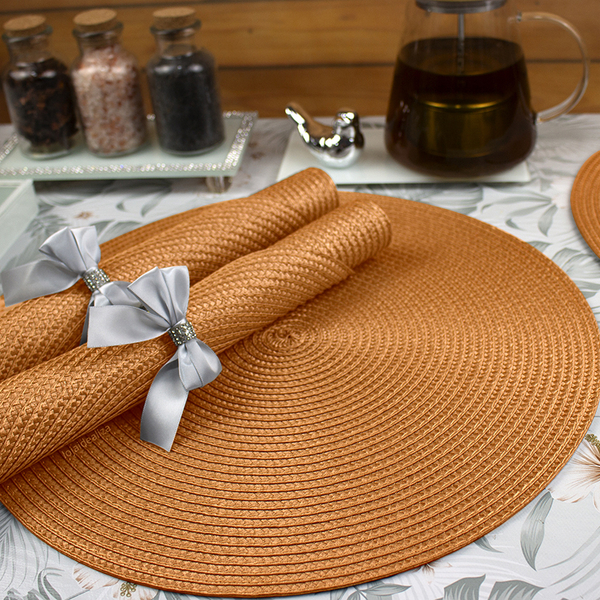 10 Jogo Americano Redondo Mesa Posta Sousplat Luxo Pvc Mlj2