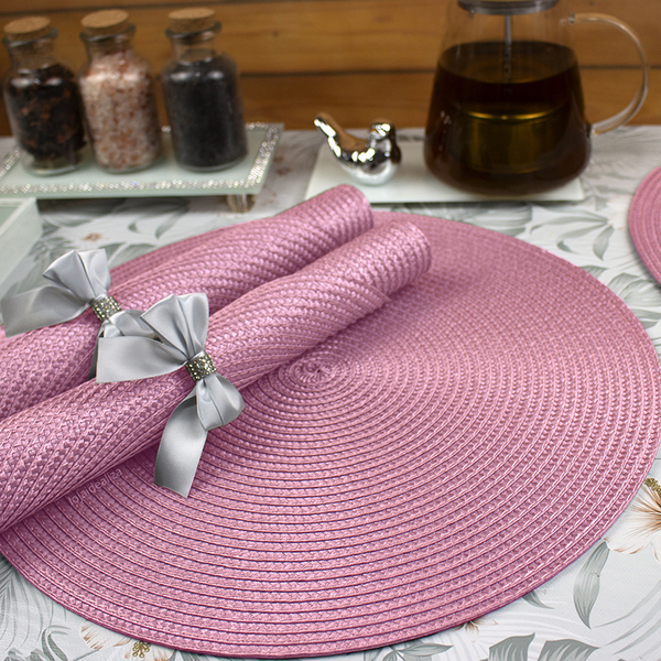 10 Jogo Americano Redondo Mesa Posta Sousplat Luxo Pvc Mro3