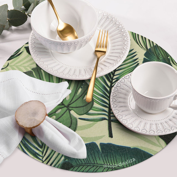 10 Jogo Americano Redondo Pvc Mesa Posta Costela Adão