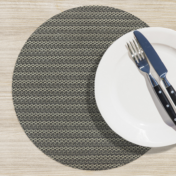 10 Jogo Americano Redondo Tela Trançado Trama Rústico Mr