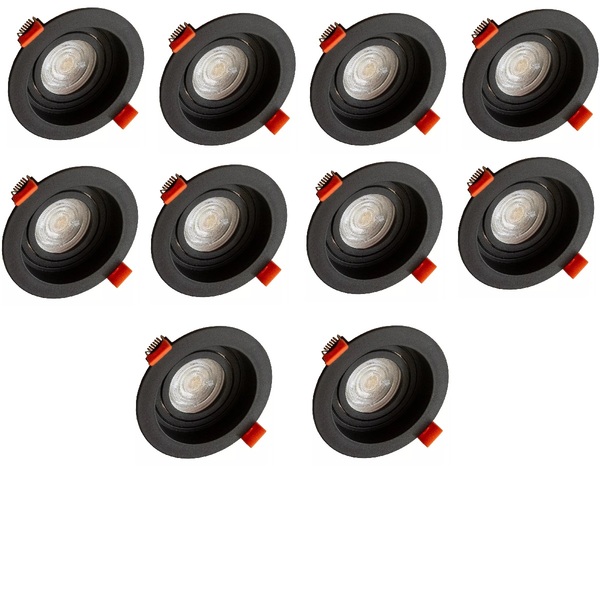 10 Lâmpada Luminária Spot Led Cob Direcionável 5w Redondo