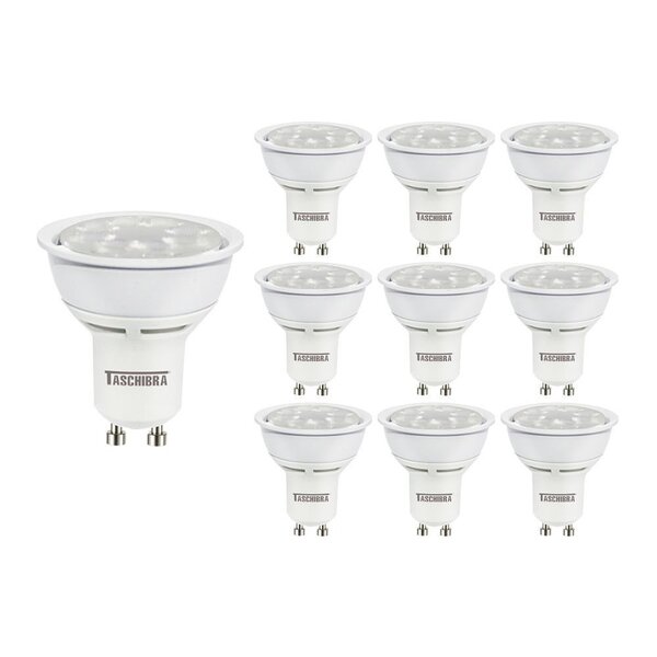 10 Lâmpadas Led Taschibra Tdl 50 Dicroica Mr16 7w Bivolt Gu10