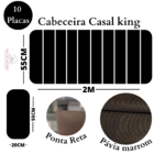 10 Módulos Placas De Cabeceira Estofada King Adesiva Marrom