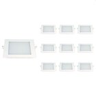 10 Painel De Led Taschibra Quadrado Lux De Embutir 18w 3000k