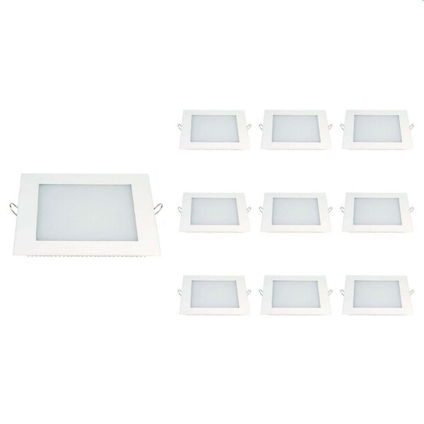 10 Painel De Led Taschibra Quadrado Lux De Embutir 24w 4000k