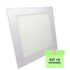 10 Painel Plafon Led Embutir 18w Quadrado Luminaria Led Quente