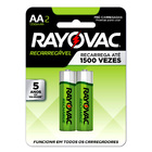 10 Pilhas Aa Recarregável 1350mah Rayovac 5 Cartelas