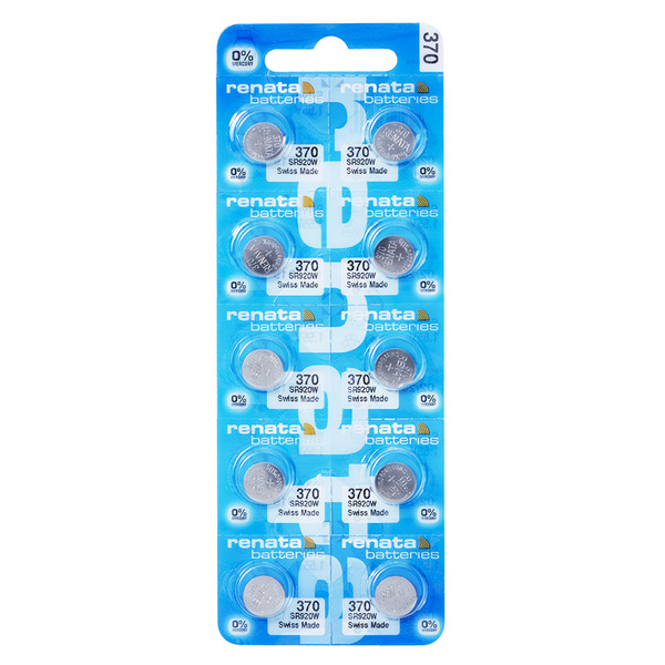 10 Pilhas Baterias 370, Relógio 1.55v Renata Sr920w Original
