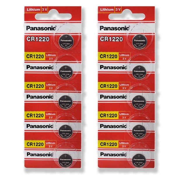 10 Pilhas Baterias Cr1220 3v Panasonic 02 Cartelas
