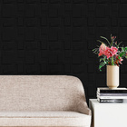 10 Placas Cadre Revestimento De Parede Preto Pvc 25cm X 25cm