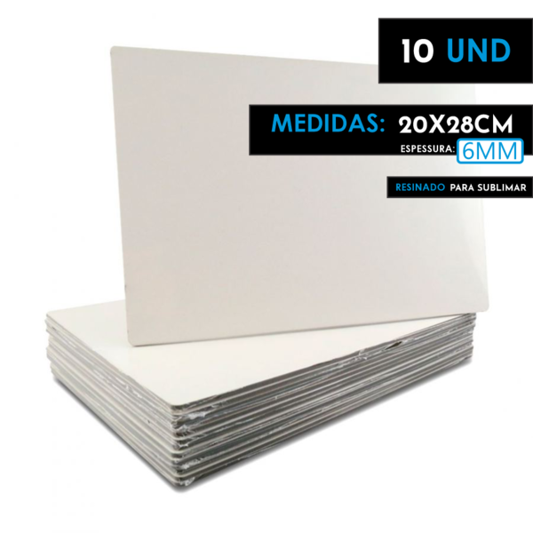 10 Placas Mdf  6mm Para Sublimação 20x28cm