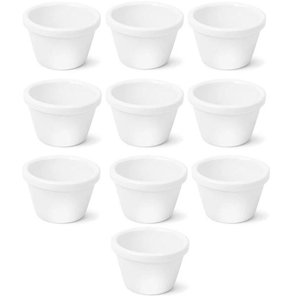 10 Ramekins Melamina Branco 50ml Profissional 6cm Porta Molhos