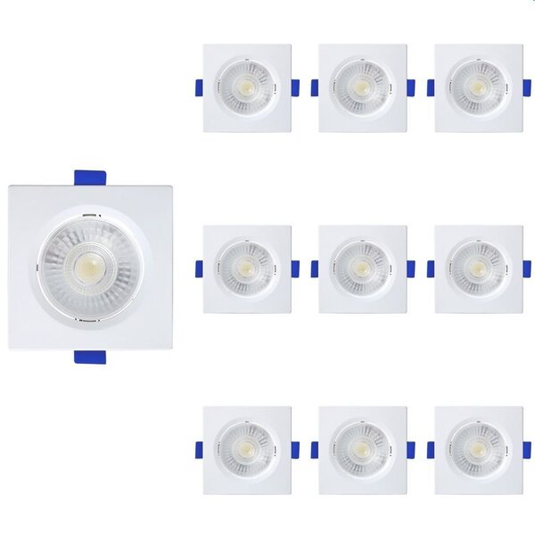 10 Spot De Led Blumenau Slim Quadrado 6w Bivolt 3000k Luz Ama