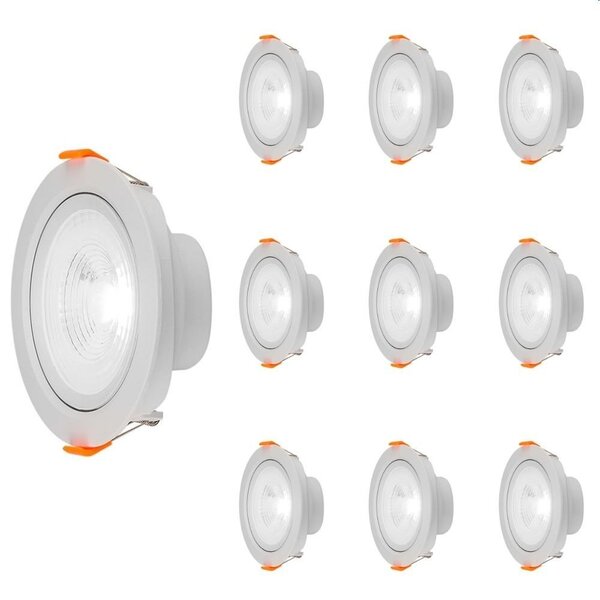 10 Spot De Led Blumenau Slim Redondo 8w Bivolt 6500k Luz Bran