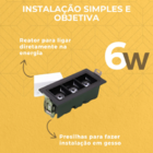 10 Spot Embutir De Led Luzon 6w 24° Branco/Preto Linear 3000k