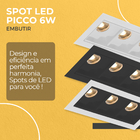 10 Spot Embutir De Led Luzon 6w 24° Branco/Preto Linear 4000k