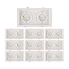 10 Spots De Embutir Recuado Nordecor Flea Duo Para 2 Lâmpadas