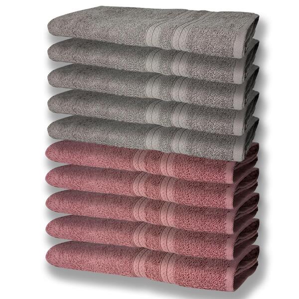 10 Toalhas Super Felpudas Grande E Grossa 80x150 5 Rosê 5 Cin