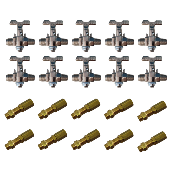 10 Torneira Ramal Para Fogão Industrial + 10 Injetores 0,60