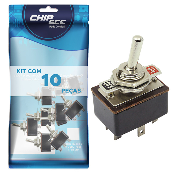 10x Chave Alavanca 6 Polos On/off Kn3-3 / 5 Ampères