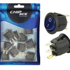 10x Chave Gangorra Redonda Kcd1-106n Acende Com Neon Azul