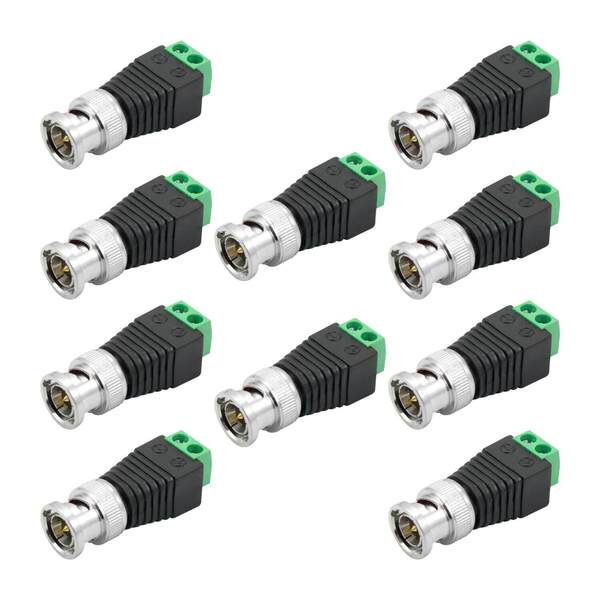 10x Conector Bnc Macho Borne Parafuso P/ Câmera De Cftv