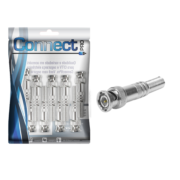 10x Conector Bnc Mola Plug 4mm Cftv - 50 Ohms P/ Soldar