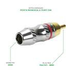 10x Conector Plug Rca 24k Profissional Top De Linha Vermelho
