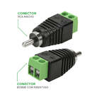 10x Conector Plug Rca Macho Com Borne P/ Cftv Câmera