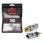 10x Conector Plug Rca Profissional Entrada Chata Preto - Macho