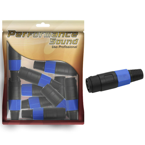 10x Fêmea Speakon 4 Polos Premium Profissional - Série Soft