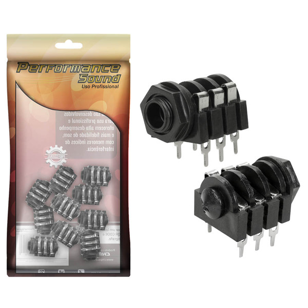 10x Jack J10/p10 Fêmea Estéreo Painel Placa Circuito Fechado