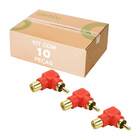 10x Plug Adaptador Rca Macho X Fêmea- (formato L) 90º Graus