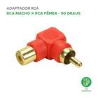 10x Plug Adaptador Rca Macho X Fêmea- (formato L) 90º Graus