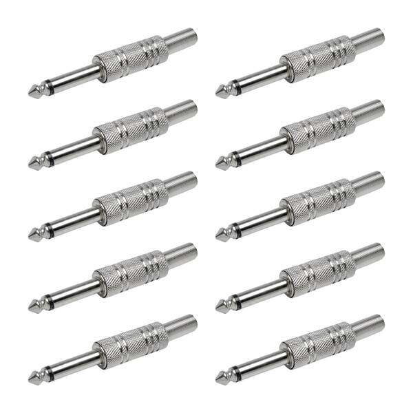 10x Plug P10 Mono Premium Profissional Série Níquel Mola