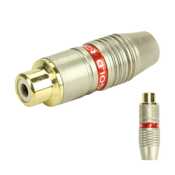 10x Plug Rca Fêmea Profissional Original Pix Ponta Ouro 24k