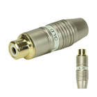 10x Plug Rca Fêmea Profissional - Pix Ponta Ouro 24k Branco