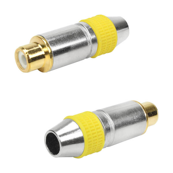 10x Plug Rca Fêmea Profissional Style Pix Ponta Ouro 24k - Am